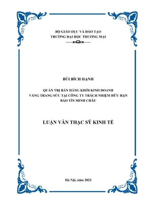 Quản Trị Bán Hàng Vàng Trang Sức Tại Công Ty TNHH Bảo