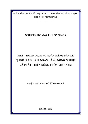 Phát Triển Dịch Vụ Ngân Hàng Bán Lẻ Tại Ngân Hàng Nông