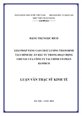 Giải Pháp Nâng Cao Chất Lượng Thẩm Định Tài Chính Dự Án