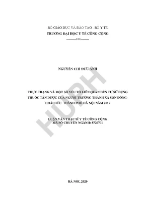 Thực Trạng Tự Sử Dụng Thuốc Tân Dược Tại Xã Sơn Đồng, 