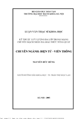 Luận Văn Thạc Sĩ Về Kỹ Thuật Lưu Lượng Đa Lớp Trong Mạng