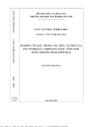 Nghiên cứu cấu trúc và phổ của polypyrole tổng hợp bằng 