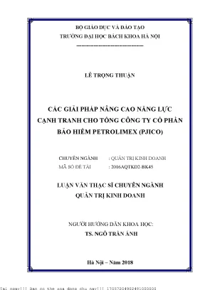 Giải Pháp Nâng Cao Năng Lực Cạnh Tranh Cho Tổng Công Ty