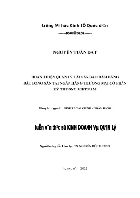 Quản Lý Tài Sản Bảo Đảm Bằng Bất Động Sản Tại Ngân Hàng