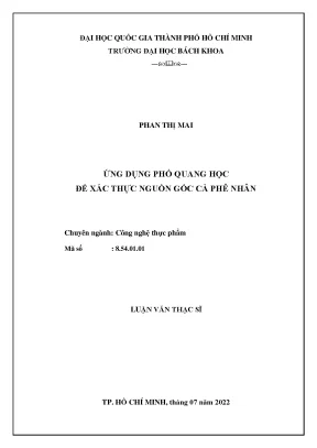 Xác Thực Nguồn Gốc Cà Phê Nhân Bằng Phổ Quang Học