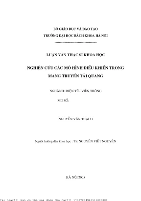 Nghiên cứu mô hình điều khiển trong mạng truyền tải quang