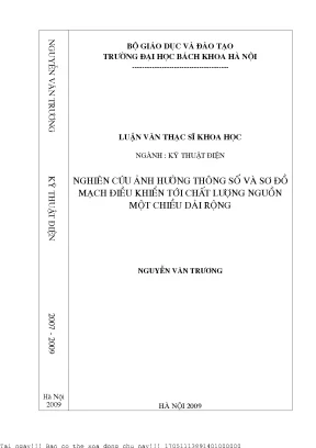 Nghiên Cứu Ảnh Hưởng Của Thông Số Và Sơ Đồ Mạch Điều