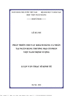 Phát Triển Cho Vay Khách Hàng Cá Nhân Tại Ngân Hàng