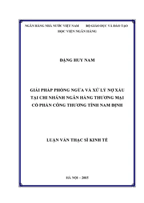 Giải Pháp Phòng Ngừa và Xử Lý Nợ Xấu Tại Ngân Hàng
