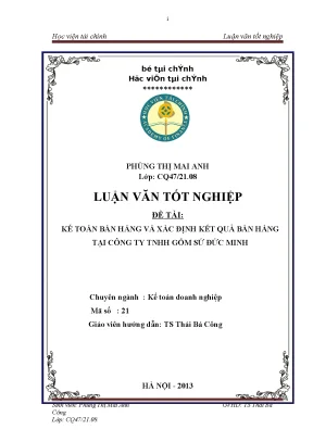 Kế Toán Bán Hàng và Xác Định Kết Quả Bán Hàng Tại Công 