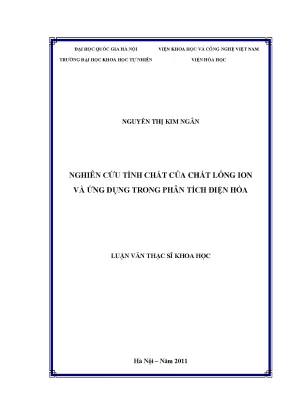 Nghiên Cứu Tính Chất Chất Lỏng Ion và Ứng Dụng Trong