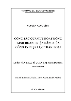 Quản Lý Hoạt Động Kinh Doanh Điện Năng Tại Công Ty Điện