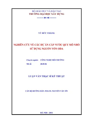 Nghiên cứu Dự án Cấp nước Quy mô Nhỏ Sử dụng Vốn ODA