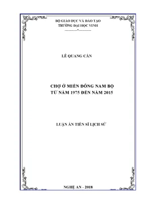 Nghiên Cứu Về Chợ Ở Miền Đông Nam Bộ Từ 1975 Đến 2015