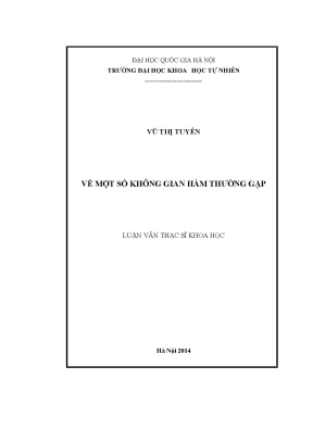 Nghiên Cứu Về Các Không Gian Hàm Thường Gặp