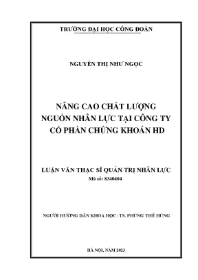 Nâng Cao Chất Lượng Nguồn Nhân Lực Tại Công Ty Cổ Phần