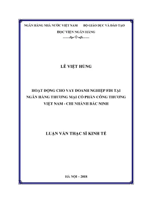Hoạt Động Cho Vay Doanh Nghiệp FDI Tại Ngân Hàng Thương