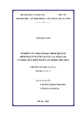 Đặc điểm dịch tễ học và biện pháp phòng chống bệnh dại 