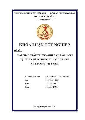 Giải Pháp Phát Triển Nghiệp Vụ Bảo Lãnh Tại Ngân Hàng