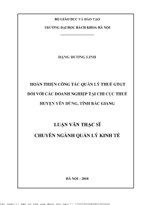 Quản Lý Thuế Giá Trị Gia Tăng Tại Chi Cục Thuế Huyện Yên