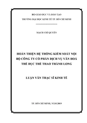 Hoàn thiện hệ thống kiểm soát nội bộ tại Công ty Cổ phần 