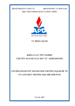 Cơ Chế Giải Quyết Tranh Chấp Thương Mại Quốc Tế Của WTO