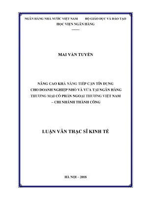Nâng Cao Khả Năng Tiếp Cận Tín Dụng Cho Doanh Nghiệp Nhỏ
