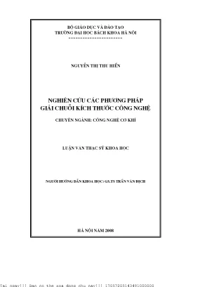 Nghiên cứu phương pháp giải chuỗi kích thước công nghệ 