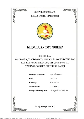 Đánh Giá Sự Hài Lòng Của Nhân Viên Về Đào Tạo Tại Công