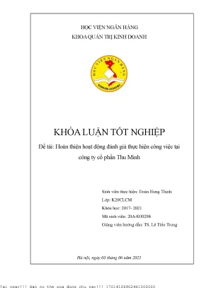 Hoàn thiện Đánh giá Thực hiện Công việc tại Công ty Cổ
