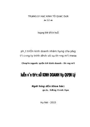 Phát Triển Kinh Doanh Hàng Hóa Tại Công Ty TNHH Dịch Vụ