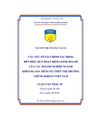 Tác Động Của Các Yếu Tố Tài Chính Đến Hiệu Quả Kinh