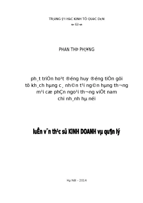 Phát Triển Hoạt Động Huy Động Tiền Gửi Từ Khách Hàng Cá
