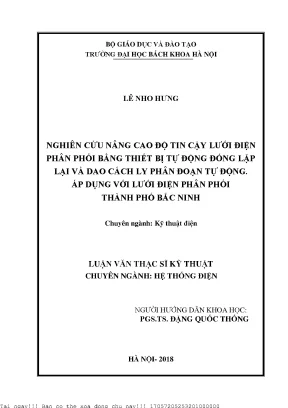 Nâng Cao Độ Tin Cậy Lưới Điện Phân Phối Tại Bắc Ninh