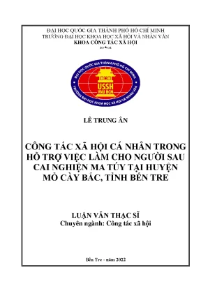 Công Tác Xã Hội Hỗ Trợ Việc Làm Cho Người Sau Cai Nghiện