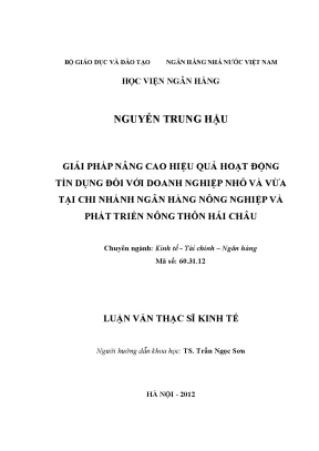 Giải Pháp Tăng Cường Hiệu Quả Tín Dụng Cho Doanh Nghiệp