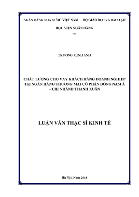 Chất lượng cho vay khách hàng doanh nghiệp tại Ngân hàng