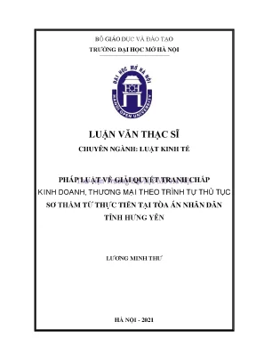 Giải Quyết Tranh Chấp Kinh Doanh Thương Mại Theo Thủ Tục
