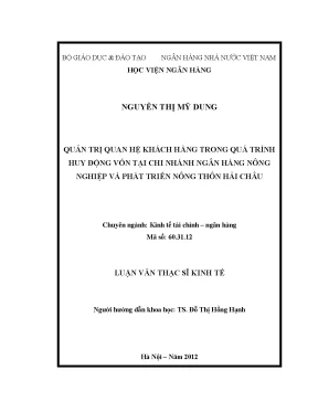 Quản Trị Quan Hệ Khách Hàng Trong Huy Động Vốn Tại Ngân