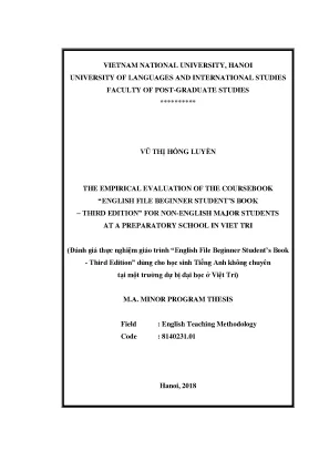 Đánh Giá Thực Nghiệm Giáo Trình "English File Beginner