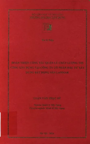 Hoàn thiện công tác quản lý chất lượng thi công xây dựng