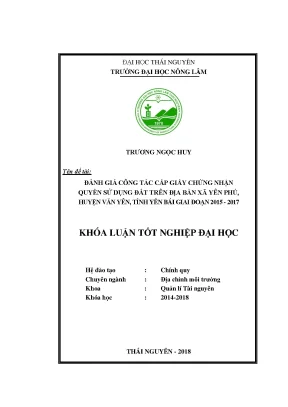 Đánh Giá Công Tác Cấp Giấy Chứng Nhận Quyền Sử Dụng Đất