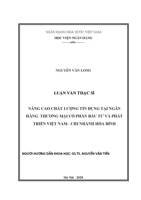 Nâng cao chất lượng tín dụng tại ngân hàng thương mại cổ