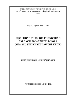 Lực Lượng Tham Gia Phong Trào Cải Cách Ở Đông Á (Nửa Sau 