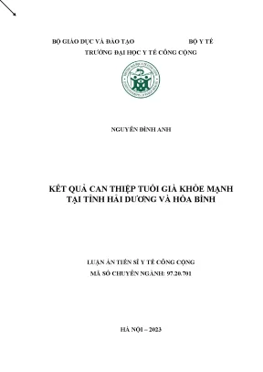 Can thiệp nâng cao sức khỏe người cao tuổi tại Hải Dương