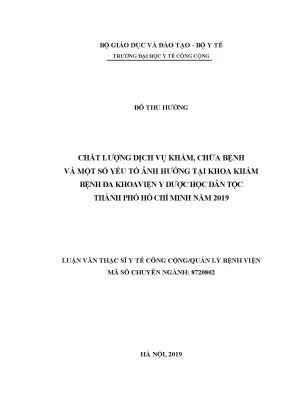 Chất lượng dịch vụ khám chữa bệnh tại Viện Y dược học