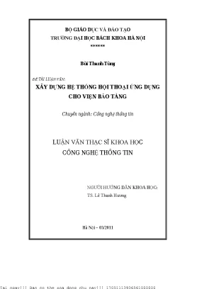 Xây Dựng Hệ Thống Hội Thoại Ứng Dụng Cho Viện Bảo Tàng