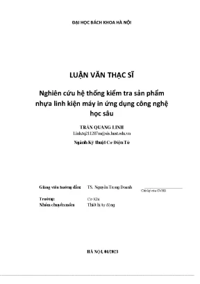 Nghiên cứu hệ thống kiểm tra sản phẩm nhựa trong máy in