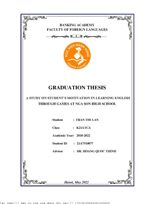 Khảo sát động lực học tiếng Anh của học sinh qua trò 