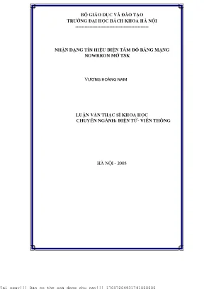 Nhận Dạng Tín Hiệu Điện Tâm Đồ Bằng Mạng Nơron Nhân Tạo